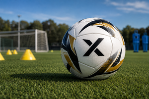 Ballon de football personnalisé X, blanc, noir, rouge, logo X, ballon d'entraînement professionnel pour club |   OEM ODM |   Fabricant |   Design haut de gamme - Product Image 6