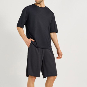 Conjunto de Verano para Hombre, Camiseta de Manga Corta y Pantalones Cortos, Conjunto Deportivo de Cuello Redondo y Color Sólido - Product Image 5