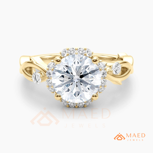 แหวนหมั้นทองคำขาว 14K ประดับเพชรโมอิสซาไนต์ทรงกลม ดีไซน์เกลียวอินฟินิตี้ แหวนแต่งงานหรูหรา เครื่องประดับสหรัฐอเมริกา ของขวัญ - Product Image 5