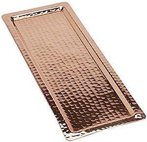 Bandeja Decorativa Rectangular Chapada en Oro con Textura de Cocodrilo y Asas de Estrella, Estilo Glamour de Hollywood para Hogar, Hotel, Restaurante - Product Image 3
