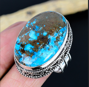 Handmade Gemstone <b>Adjustable</b> <b>Ring</b>: Vintage Jewelry - Product Image 2
