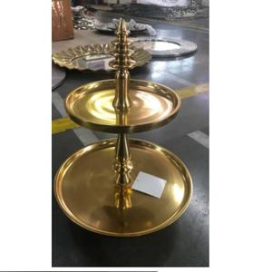 Elegante y Clásico Soporte de Metal para Pastel de 2 Niveles, Tamaño Personalizado, Soporte de Metal Dorado de Diseño, a Precio de Mayoreo - Product Image 1