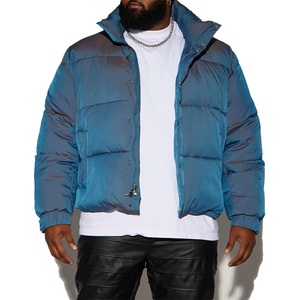 Custom <b>Men's</b> <b>Jackets</b> High Quality <b>Winter</b> Coat Padded <b>Jackets</b> Shiny Fabric Zipper up Plus Size Puffer <b>Jackets</b> for <b>Men</b> - Product Image 4