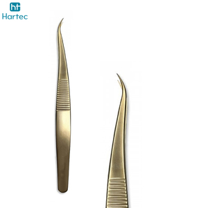 Durable Stainless Steel Beauty Tools with Low MOQ Best Quality High Precision Gold-Plated Eyelash Extension Tweezers Set - Product Image 4
