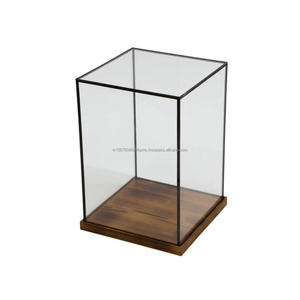 กล่องเก็บเครื่องประดับที่มีค่านิทรรศการกรณีแก้วพร้อมฐานไม้โบราณร้อนขายยุโรปสไตล์สร้อยคอกล่องกรณีส่วนตัว - Product Image 1