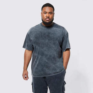 Camiseta Oversize Vintage con Lavado Ácido para Hombre, 100% Algodón, Estilo Urbano, Informal, Moda de Verano, Proveedor Mayorista, Marca Privada - Product Image 4