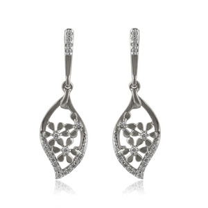 GLEAMORA ENTERPRISE Modern Long <b>Dangle</b> 9K Yellow Gold Women's <b>Earrings</b> Lab Grown Brilliant <b>Diamond</b> Accents Trendy OEM ODM 2.4g - Product Image 3