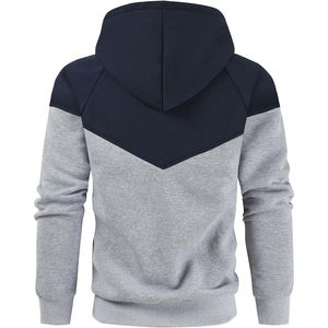 เสื้อฮู้ดดี้ผู้ชายสีพื้นสำหรับฤดูหนาวแบบใหม่ ผ้าฟลีซระบายอากาศ กันลม ผสมผ้าฝ้าย พร้อมสีที่กำหนดเองได้ - Product Image 2