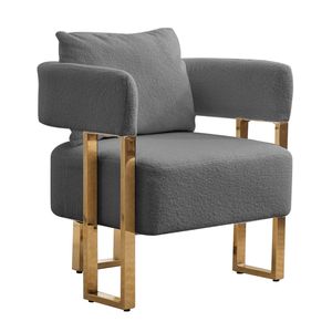 Silla Lateral Moderna TS con Patas de Metal Dorado, Silla Decorativa para Sala de Estar sin Ruedas, para Área de Vestir o Sala de Recepción - Product Image 5