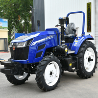 Trattore Agricolo Economico 4x4 con Motore Diesel Weichai e Cambio, Rasaerba, Rimorchio per Tronchi e Gru per Uso Agricolo