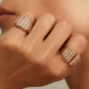 Moissanite Round Cut Diamond Open Cuff <b>Stacking</b> <b>Ring</b> For Women's original 925 Silver With Gold Plated For Bridal Promise Gift - Product Image 5