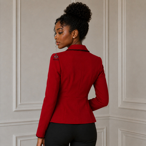 Ropa Griega Herencia Masónica, Ropa Formal Transpirable para Mujeres de Hermandades y Fraternidades, Combinación Roja y Negra con Mangas Largas - Product Image 4