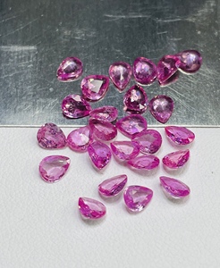 Saphir rose naturel de haute qualité, chauffé, taille calibrée 5x4mm, coupe ovale en forme de poire, pierres précieuses en vrac pour la fabrication de bijoux - Product Image 3