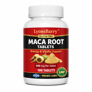 Comprimés de racine de maca sans gluten, faibles en sucre, pour l'énergie et la vitalité, pour adultes, fabrication OEM, marque privée, certifié GMP - Product Image 1