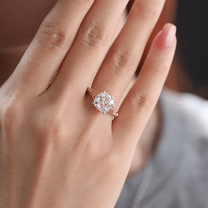 Anillo de Oro con Diamante de Laboratorio de 3 Quilates, Estilo Antiguo, Engaste de Corona de 8 Puntas con Doble Garra, Anillo de Boda de Lujo Hecho a Mano - Product Image 1