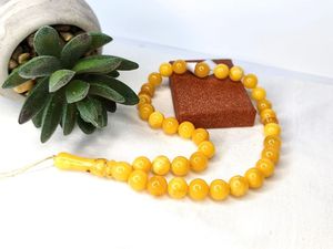 BEST HANDMADE ECO-FRIENDLY RESIN LOVE TASBIH AMBER BEADS Turquoise Prayer Rosary <b>Stone</b> Muslim Rosary Counter Jewelry - Product Image 6