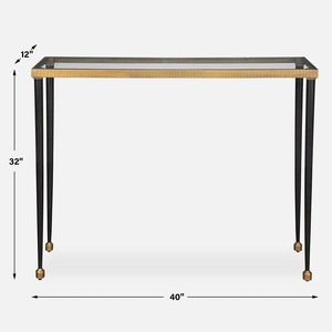 Console moderne contemporaine en métal avec plateau effet marbre et pieds en acier – Élégante pour hall d'entrée, couloir, chambre, salon – Décoration intérieure - Product Image 4