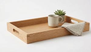 Bandeja de Servicio de Madera Maciza Hecha a Mano, de Grado Comercial, con Asas, Ecológica, Duradera, para Uso en Catering, Bandeja para Mesa de Café, Regalo de Inauguración de Casa - Product Image 2