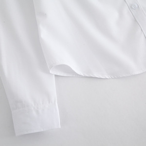 Chemise Oxford blanche unie pour homme, manches longues, col rabattu, formelle, décontractée, pour le bureau, 100% coton, anti-rétrécissement - Product Image 6