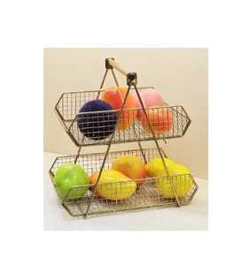 Gold Metal Fruit <b>Basket</b> Snack Rack <b>Table</b> Fruit Bowl Dessert Tray <b>Table</b> Light Luxury Fruit Stand Rack - Product Image 1