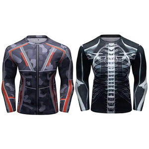 Breathable Quick Dry Rash Guard Shirt UV Protection Outdoor Compression Sportswear Gym Fitness Fit Training Front - Product Image 2