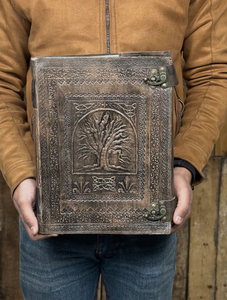 Embossed Leather Journal, <b>Tree</b> of Life Design, Wedding Guest <b>Book</b>, Photo Album - Product Image 2