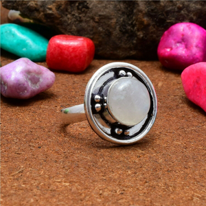 Bague en pierre de lune, argent sterling 925, faite à la main, bijou pour elle - Product Image 2
