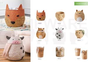 Cesta de Almacenamiento Tejida a Mano con Forma de Animal de Jacinto de Agua para Habitación Infantil, Organizador de Juguetes, Contenedor Decorativo Ecológico Tejido en Vietnam - Product Image 6