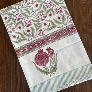 Handblock Printed Floral Cotton Indian <b>Tablecloth</b> Handmade Modern Dining Tablecover Linen Decor - Product Image 5