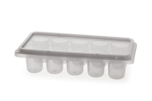Bac à glaçons en plastique avec couvercle, moule cylindrique pour machine à glaçons de réfrigérateur, 10 compartiments, couleur ambre - Product Image 2