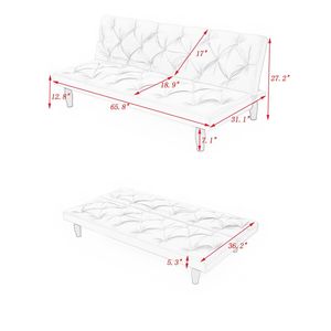 Divano Letto in Velluto Nero da 66 Pollici, Elegante Trasformazione in Letto per Soggiorni Familiari e Appartamenti, Trasformazioni Eleganti nelle Camere da Letto - Product Image 5