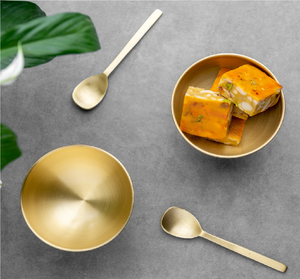 Juego de Tazón y Cuchara para Helado de Latón Ecológico de Alta Calidad, Apto para Lavavajillas, Diseño Clásico para Uso en el Hogar y Restaurantes - Product Image 4