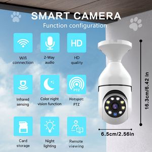 2 Pacchi di Telecamere di Sicurezza IP Wireless HD E27 5GHz/2.4GHz per Casa, Panoramiche a 360 Gradi con Rilevamento di Movimento, Lampadina per Sorveglianza Esterna - Product Image 4