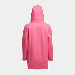 Manteau de pluie long rose à capuche pour homme, imperméable, boutonné, coupe classique, veste d'extérieur, couleur unie, en polyester - Product Image 5