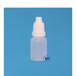 Flacon compte-gouttes cylindrique blanc en PE/PP APS C0078, 5-15 ml, pour usage cosmétique, avec bouchon scellé à l'intérieur, fond plat, imprimable - Product Image 1