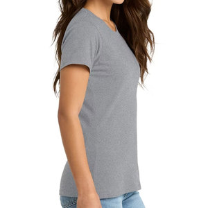 Camiseta Básica de Manga Corta para Mujer, Algodón Premium, Tejido Suave, Cuello Redondo, Color Gris, Camiseta Bella Canvas de Corte Holgado para Mujer - Product Image 3