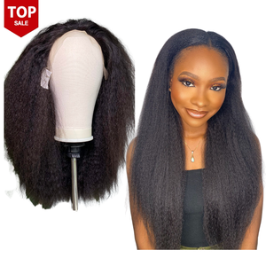Meilleur prix de gros perruques de cheveux humains crépus droits de qualité supérieure extensions de cheveux vietnamiens perruques avant de lacet pour les femmes - Product Image 1
