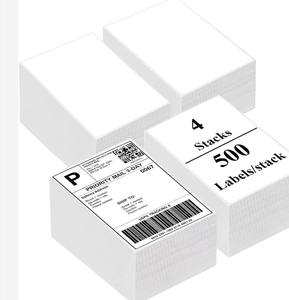 Étiquettes autocollantes personnalisées imperméables en accordéon 100x150mm en papier thermique pour emballage - Étiquettes vierges pour bordereaux de colis - Product Image 1