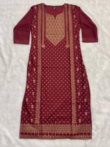 Ropa étnica india, kurtis de algodón slub, estilo sencillo e informal, con estampado foyal, ropa étnica para festivales, solo kurtis. - Product Image 6