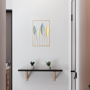 Decoración de Pared de Hojas Metálicas Hechas a Mano, Panel de Arte Colgante de Estilo Nórdico Contemporáneo para Decoración de Sala de Estar, Oficina y Hotel - Product Image 1