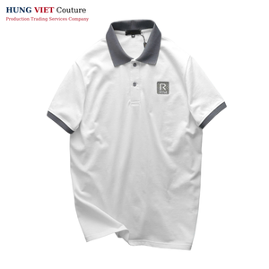 T-shirt graphique polo décontracté pour homme Chemise de golf promotionnelle en polyester respirant avec logo brodé personnalisé de haute qualité - Product Image 2