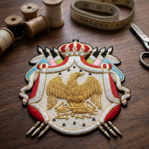 Parche de Escudo de Armas Bordado Personalizado, Insignia de Tela Cosida con Pin de Seguridad, Forma Irregular para Arte Textil - Product Image 3