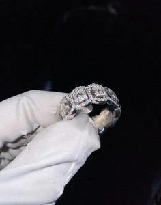 925 Sterling Silver Rhodium Plated Cluster Moissanite Baguette Cut Full Iced Hip Hop <b>Ring</b> for <b>Men</b> for Custom Anniversary Gift - Product Image 3