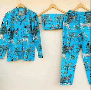 Ensemble pyjama imprimé pour femme, vêtements de nuit en coton, chemise à manches longues et pantalon, vêtements de détente, pyjama personnalisé OEM super confortable - Product Image 1