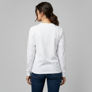 T-shirt décontracté et tendance pour femme, noir et gris, manches longues, design printemps/été, teinture unie, 100% coton, vêtements d'été - Product Image 5