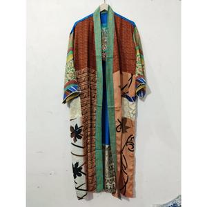 Vestido de seda tipo kimono para estar en casa, vestido de fiesta para mujer, vestido de noche estilo bohemio, ropa de dormir, vestido kimono, bata kimono larga de seda para mujer - Product Image 3