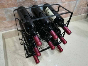 Porte-bouteilles à vin pliable en métal, présentoir à vin, support de rangement pour bouteilles de vin, gain de place - Product Image 4