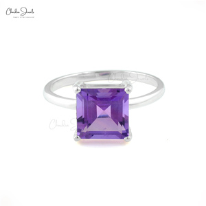 Handmade 925 Sterling Silver Natural 8mm Prong Set Gemstone Statement <b>Ring</b> in High Polish Plating <b>Indian</b> Wholesale Supplier - Product Image 3