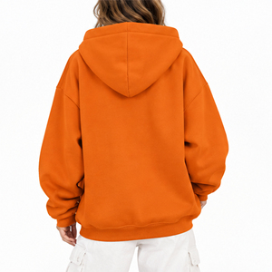 Sudadera con capucha casual para mujer con cremallera completa, cómoda, personalizable, proveedor mayorista de ropa de fábrica, calidad premium - Product Image 2