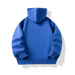 เสื้อฮู้ดผู้ชายสีน้ำเงินล้วน ลายการ์ตูน ผ้าฝ้ายฟลีซ ทรงปกติ สวมใส่สบายๆ สำหรับฤดูใบไม้ผลิ - Product Image 5